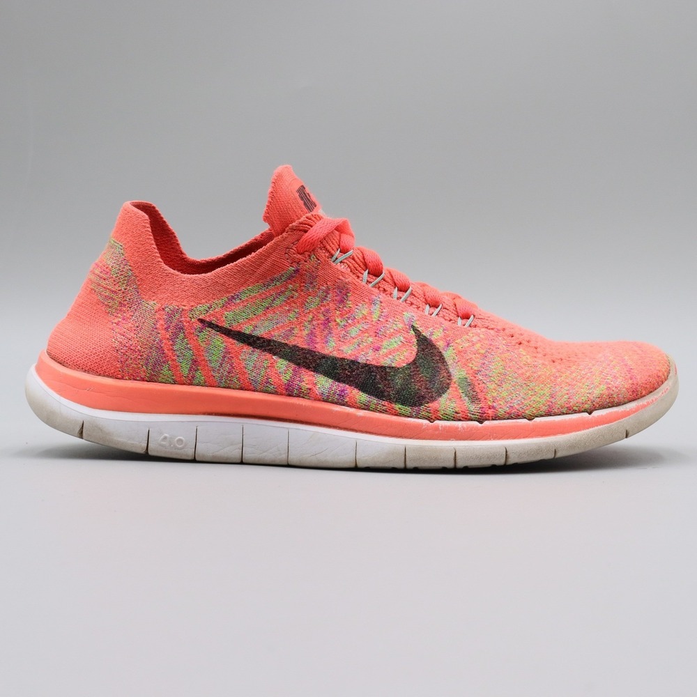 Nike Free 4.0 Flyknit Women's Size 7 Running Shoes Hot Lava Fuchsia 717076-800